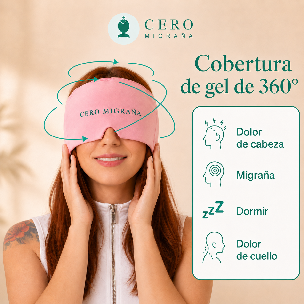 Gorro CeroMigraña + guía de control de migraña | Alivio inmediato
