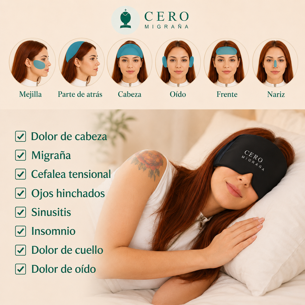 Gorro CeroMigraña + guía de control de migraña | Alivio inmediato